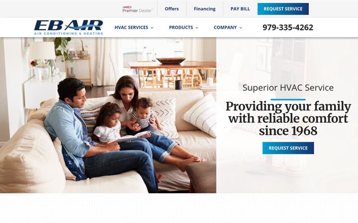 Screenshot of ebairandheat.com