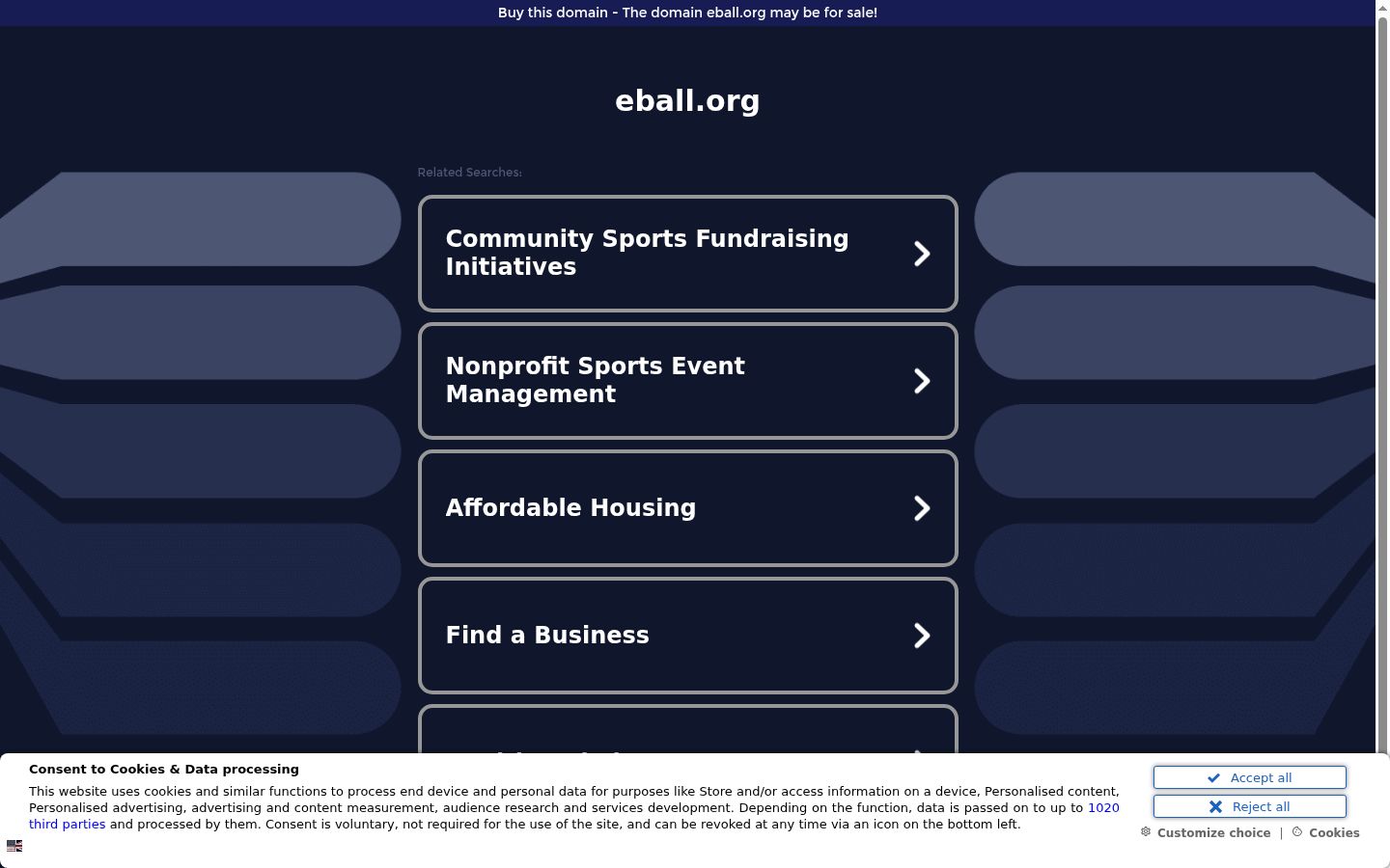 Screenshot of the consent banner shown before any interaction