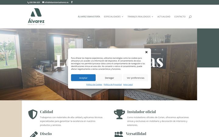 Captura de ecrã de ebanisteriaalvarez.es