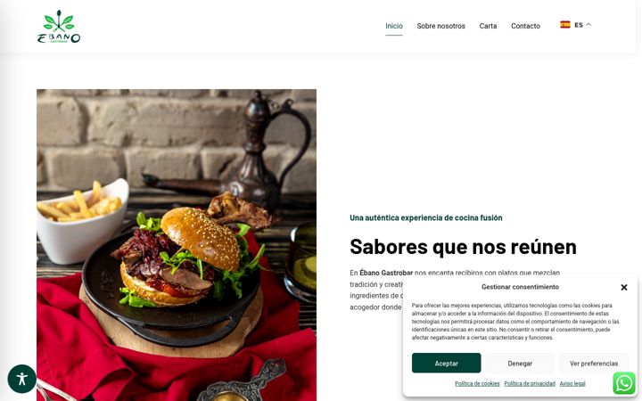 Captura de ecrã de ebanogastrobar.es