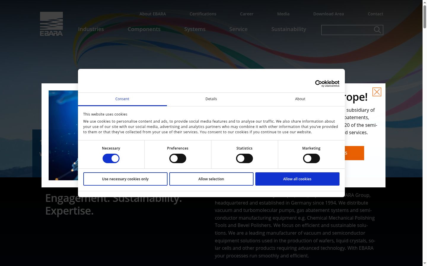 Capture d'écran de la bannière de consentement affichée avant toute interaction