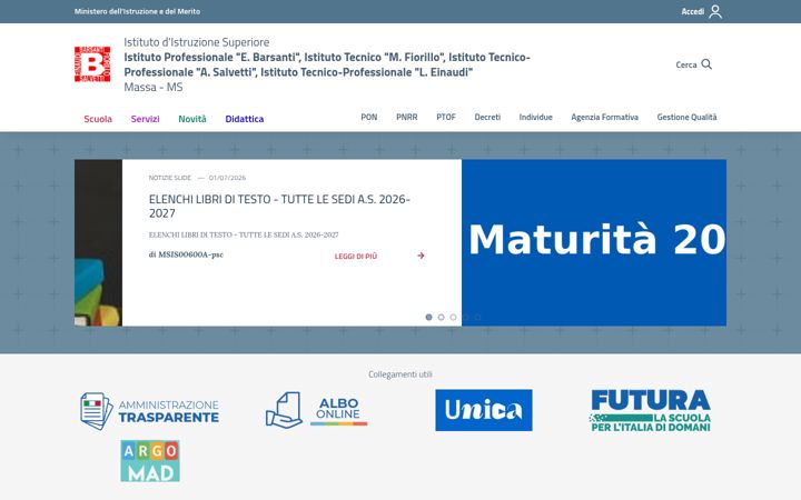 Screenshot of ebarsanti.edu.it