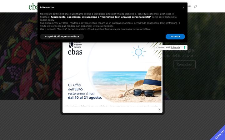 Ekrānuzņēmums no ebas.sardegna.it