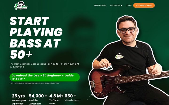 Captură de ecran a ebassguitar.com