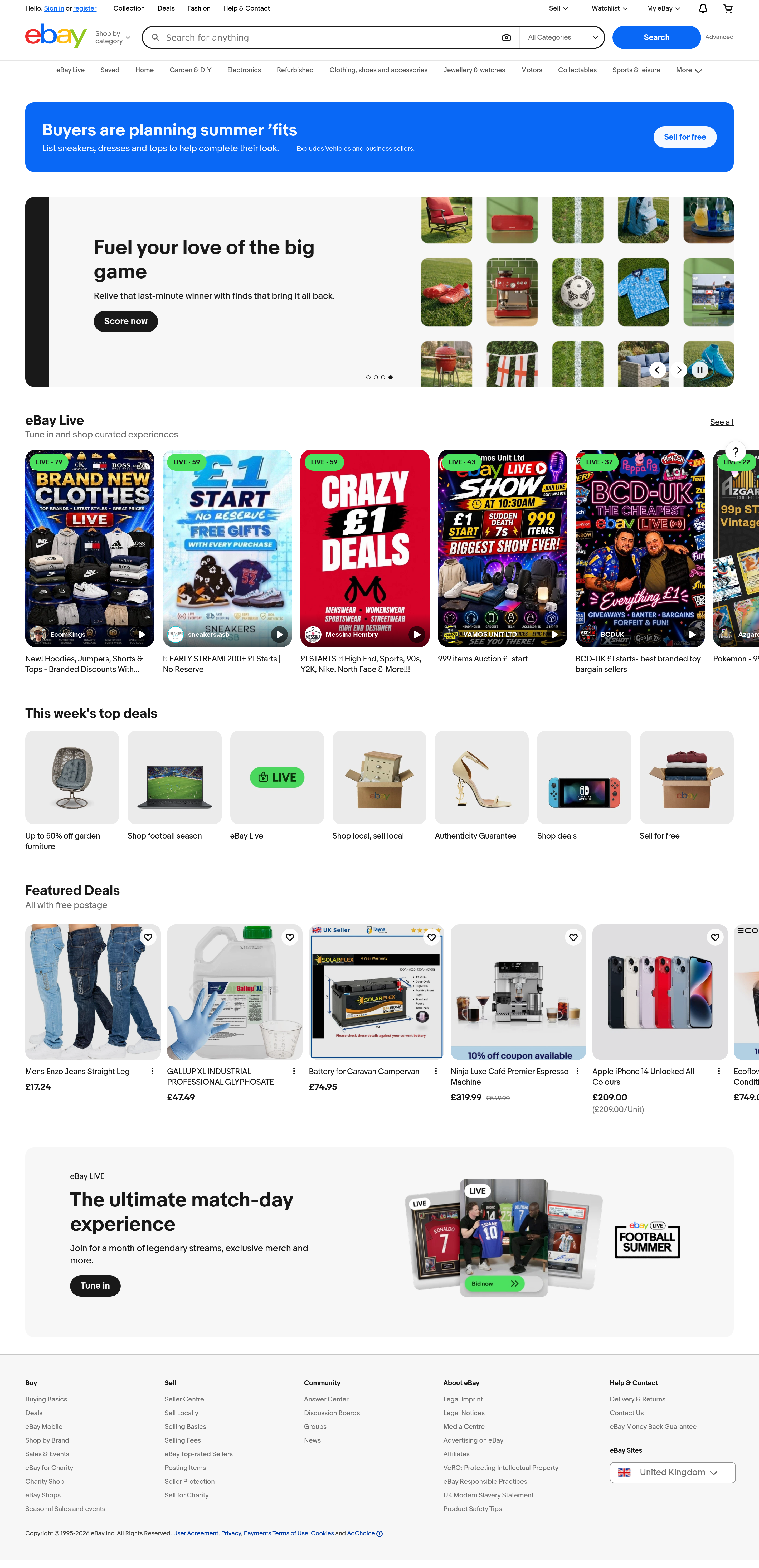 Screenshot of ebay.co.uk