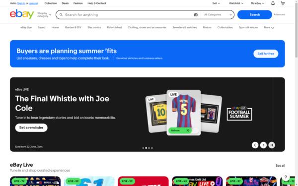 Screenshot of ebay.co.uk