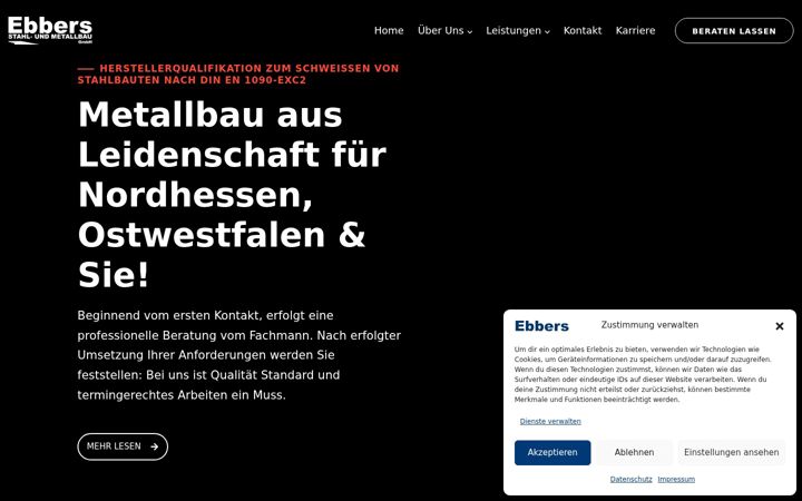 Snimka zaslona za ebbers-metallbau.de