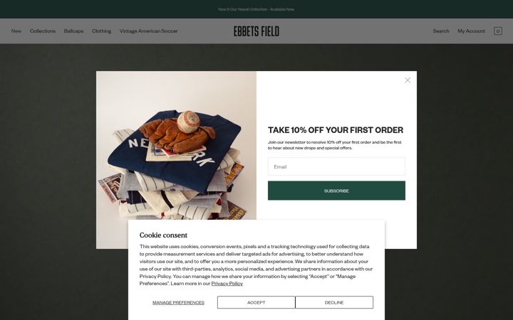 Screenshot of ebbets.com