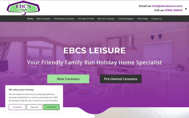 Screenshot of ebcsleisure.co.uk