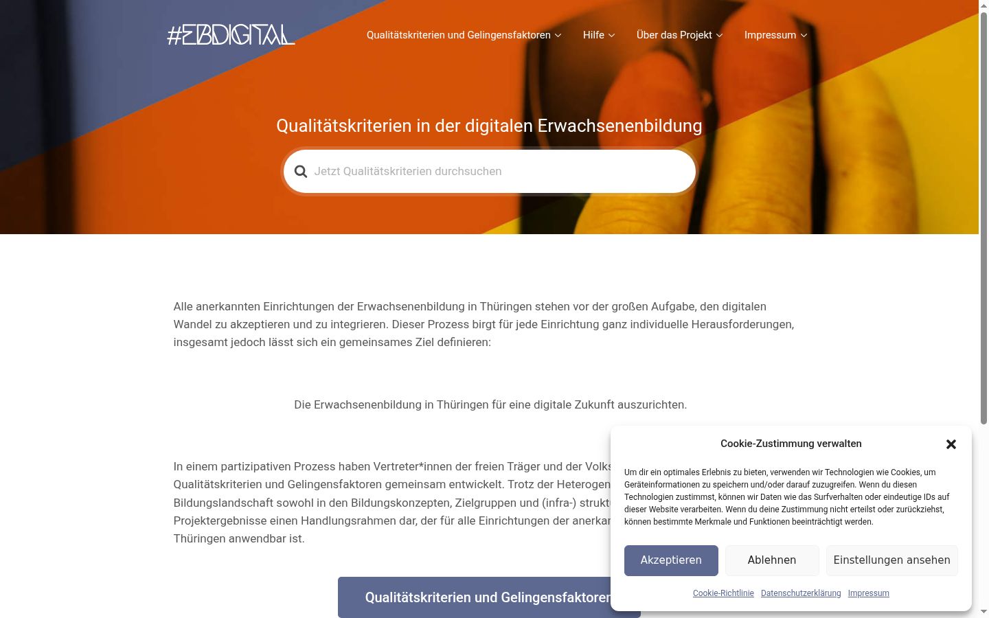 Screenshot of the consent banner shown before any interaction