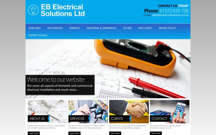 Screenshot of ebelectricalsolutions.co.uk
