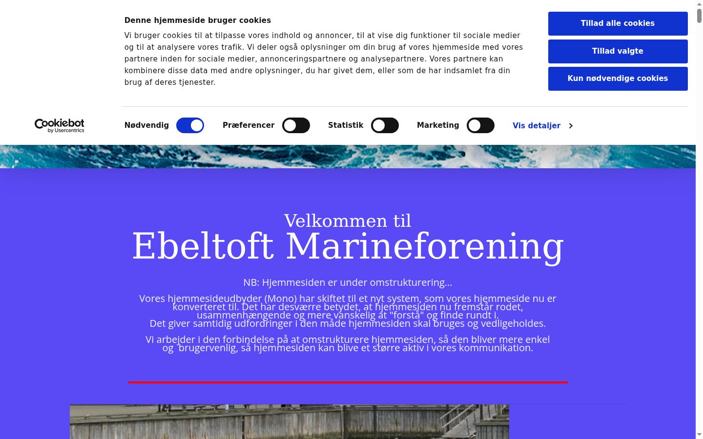 Screenshot del banner di consenso mostrato prima di qualsiasi interazione