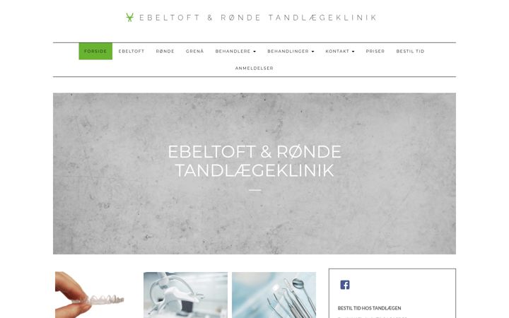 Екранна снимка на ebeltofttandlaegeklinik.dk