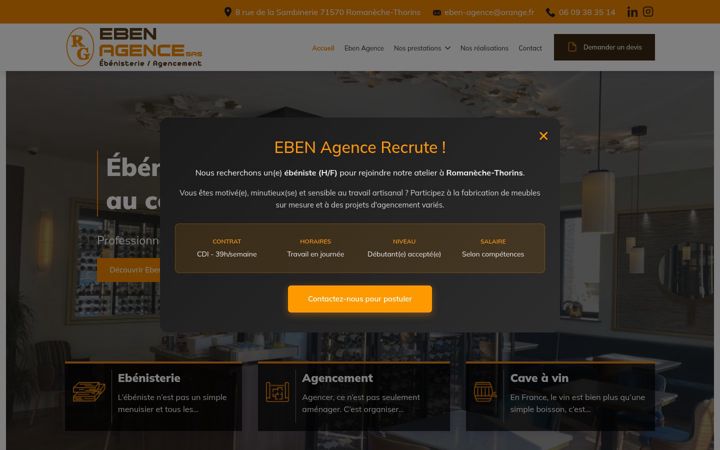 Screenshot of eben-agence.fr