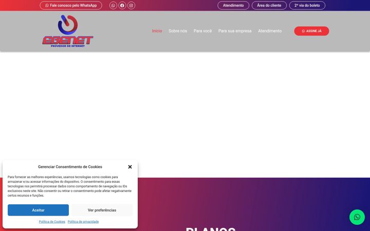 Capture d'écran de ebenettelecom.com.br
