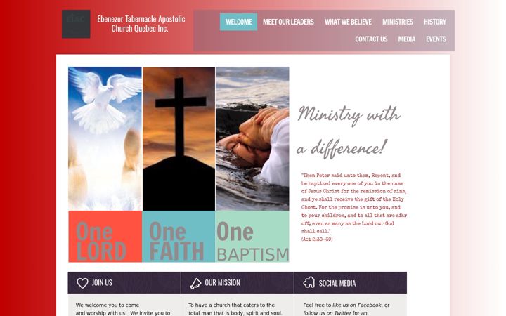 Screenshot of ebenezertabernacleapostolic.ca