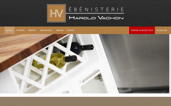 Screenshot of ebenisterieharoldvachon.ca