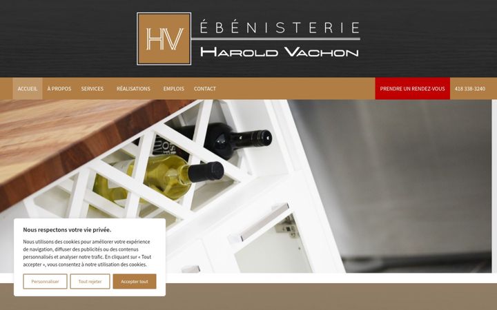 Screenshot of ebenisterieharoldvachon.com