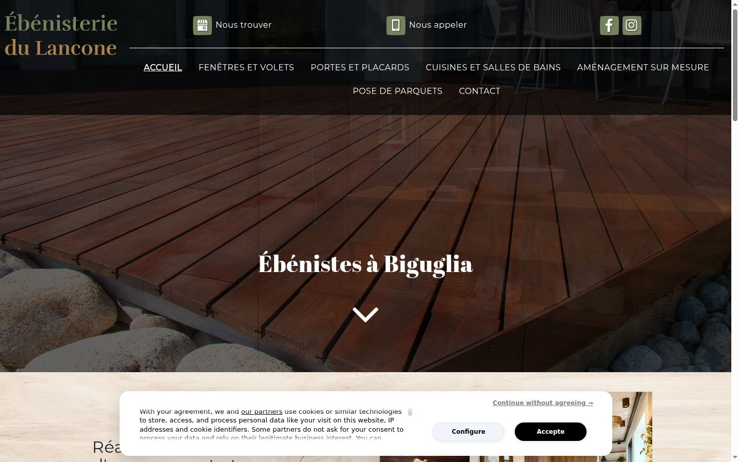 Screenshot of the consent banner shown before any interaction