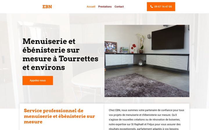 Captură de ecran a ebenisterienicoise.fr