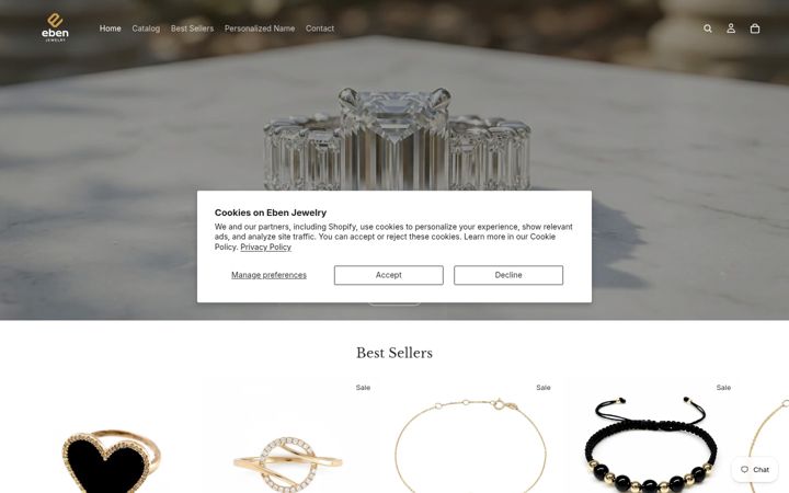 Screenshot of ebenjewelry.com