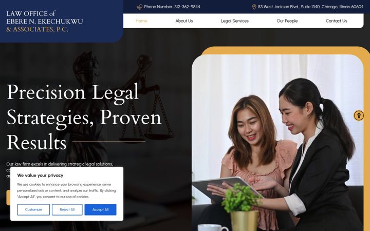 Screenshot of eberelaw.com