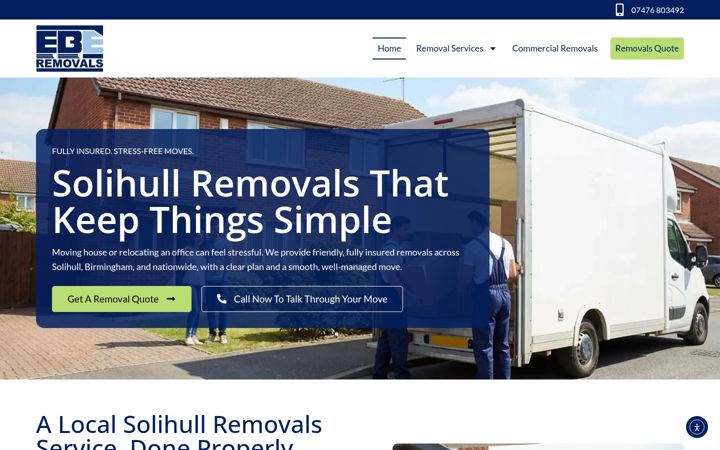 Screenshot of eberemovals.co.uk