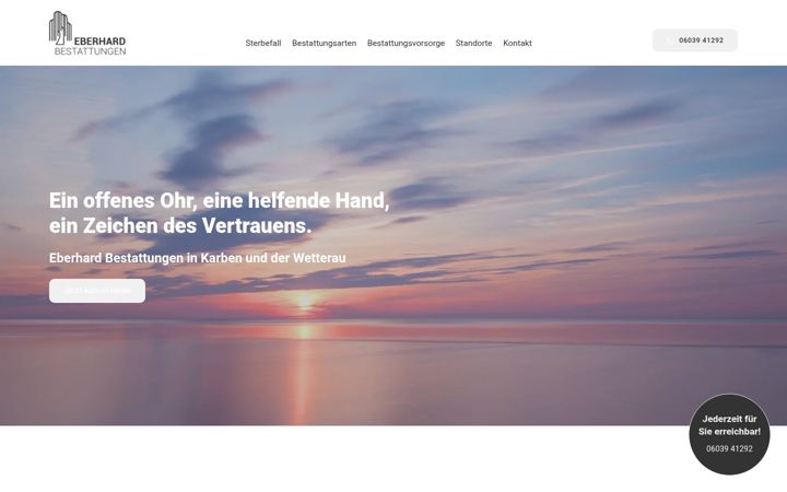 Snimka zaslona za eberhard-bestattung.de