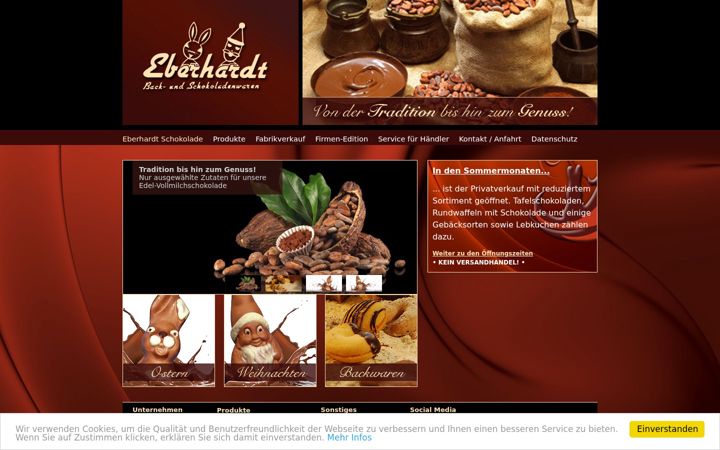 Screenshot of eberhardt-schokolade.de