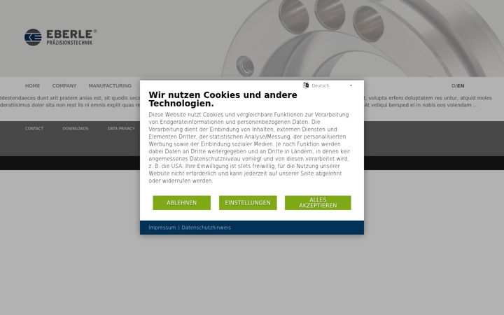 Snimka zaslona za eberle-technik.de