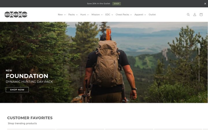 Screenshot of eberlestock.com