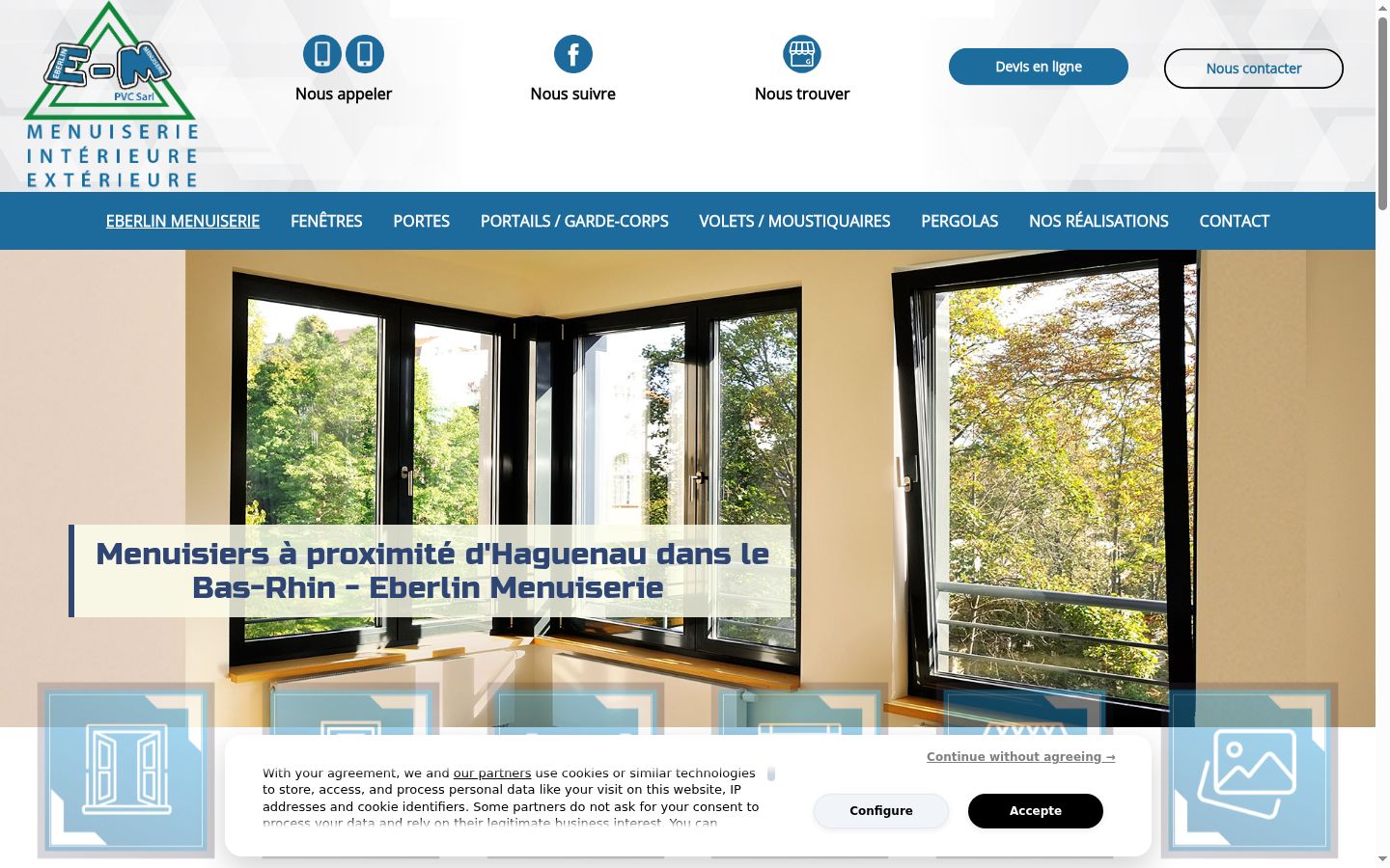 Capture d'écran de la bannière de consentement affichée avant toute interaction