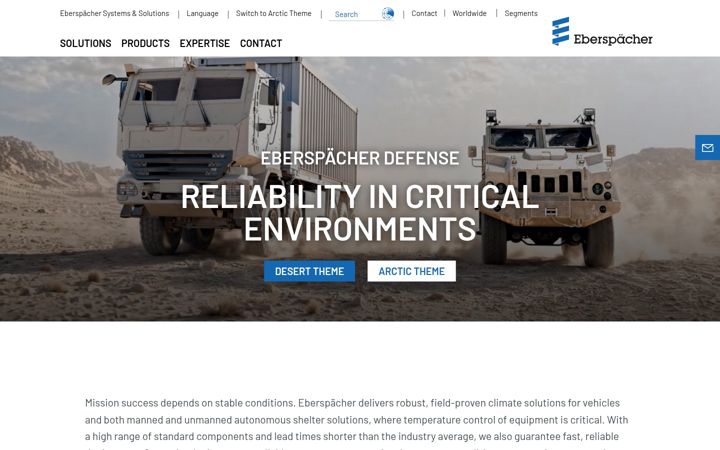 Screenshot of eberspaecher-defense.com