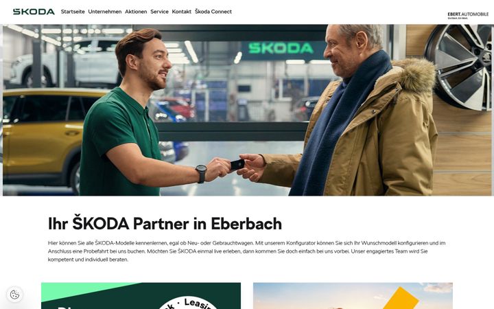 Snimka zaslona za ebert-automobile-eberbach.skoda-auto.de