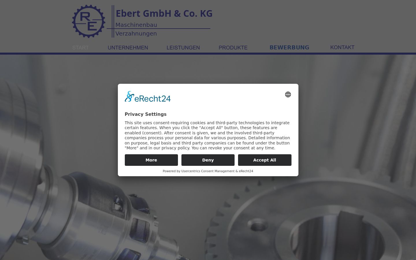 Screenshot des Einwilligungsbanners vor jeglicher Interaktion