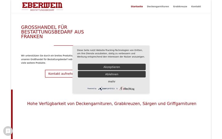 Screenshot of eberwein-bestattungsbedarf.de