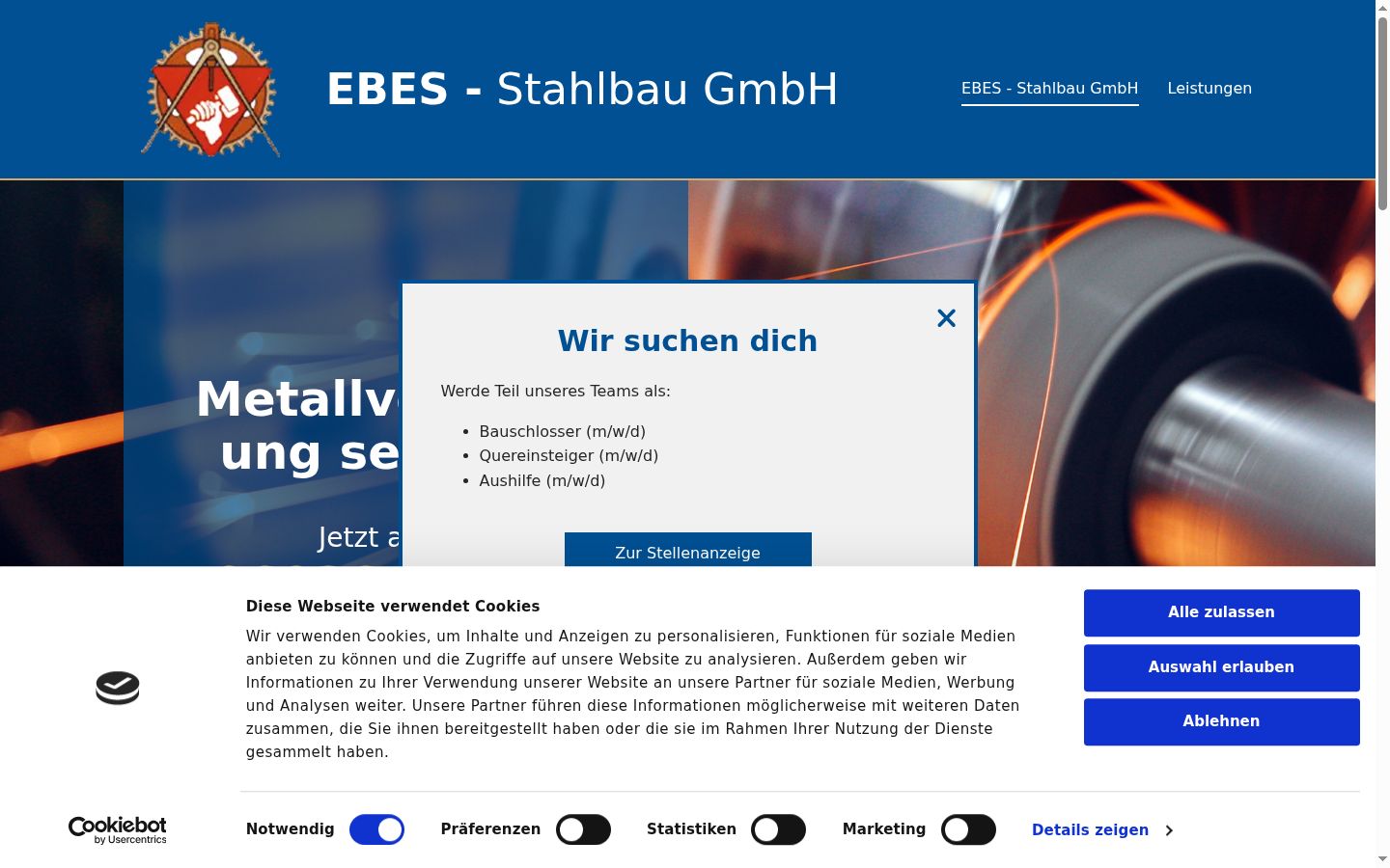 Screenshot del banner di consenso mostrato prima di qualsiasi interazione