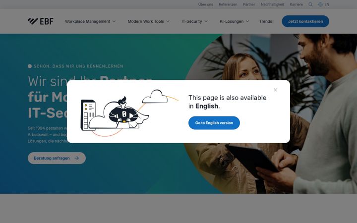 Screenshot of ebf.de