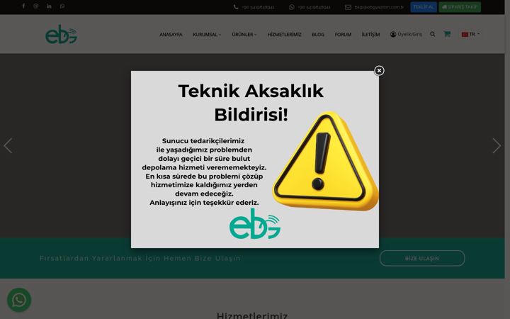 Capture d'écran de ebgyazilim.com.tr