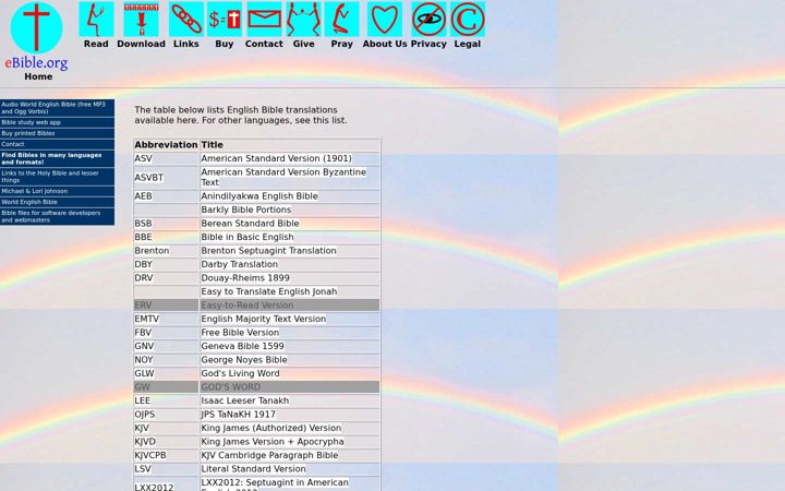 Screenshot of ebible.org