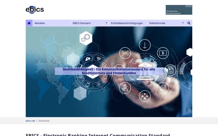 Screenshot of ebics.de