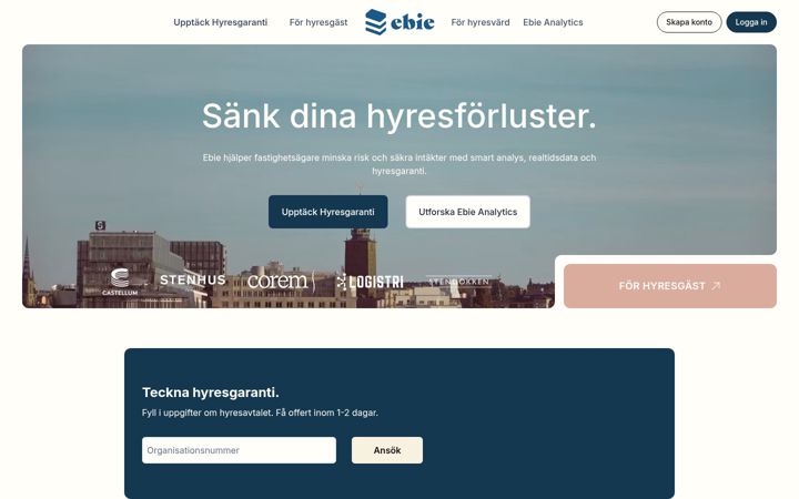 Screenshot von ebie.se