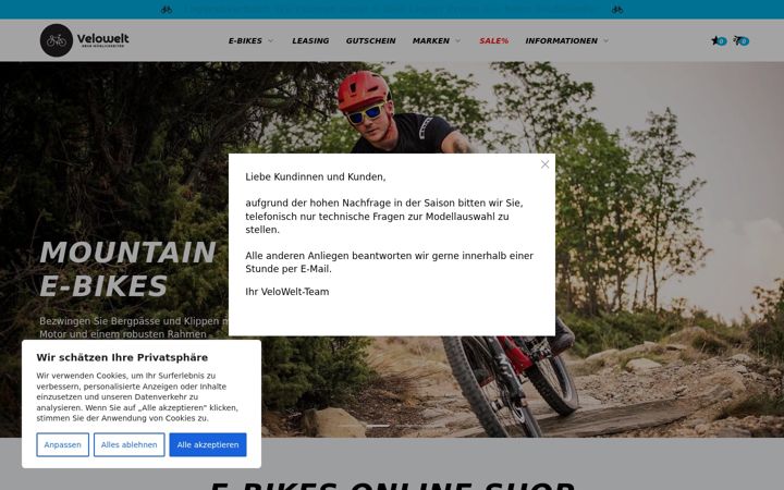 Screenshot of ebike-eu.de