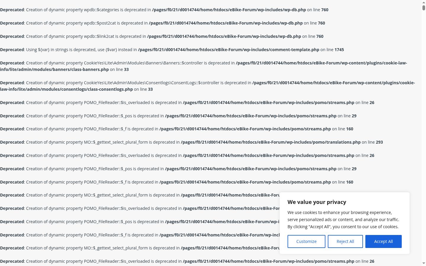 Screenshot del banner di consenso mostrato prima di qualsiasi interazione