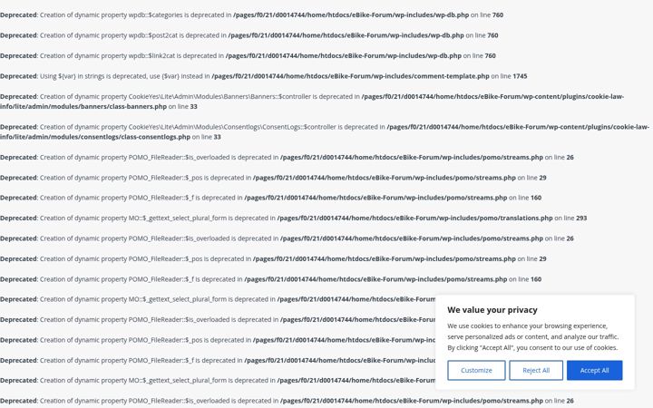 Snímek obrazovky ebike-forum.eu