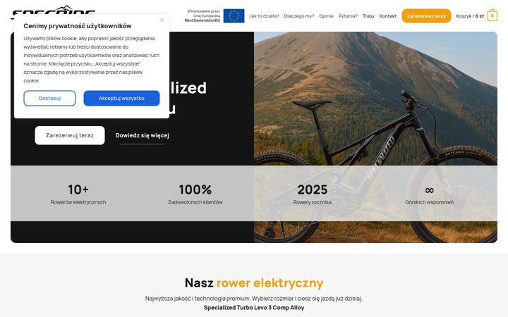 Kuvakaappaus sivustosta ebike-karpacz.pl