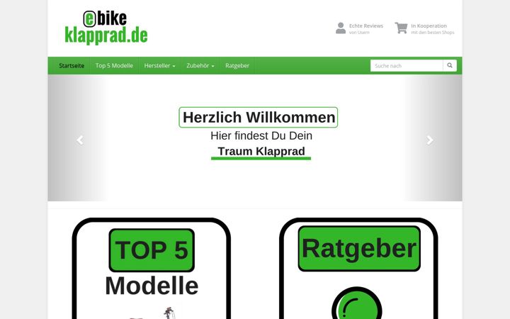 Screenshot of ebike-klapprad.de