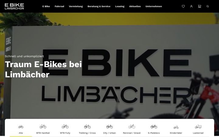 Snimka zaslona za ebike-limbaecher.de