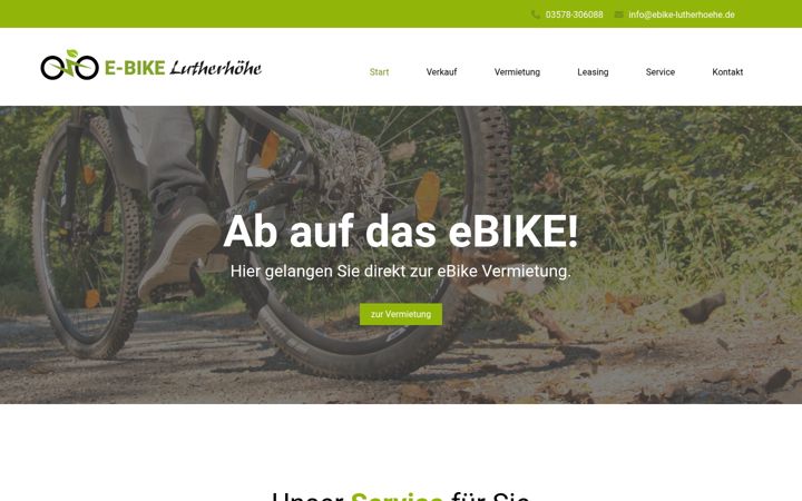 Snimka zaslona za ebike-lutherhoehe.de