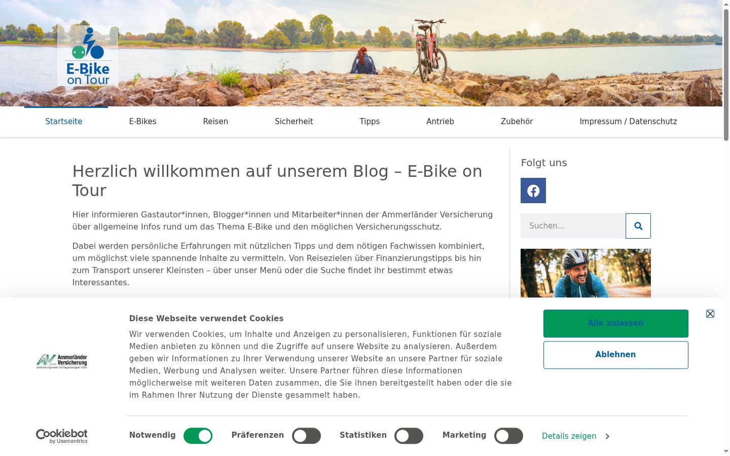 Screenshot of the consent banner shown before any interaction